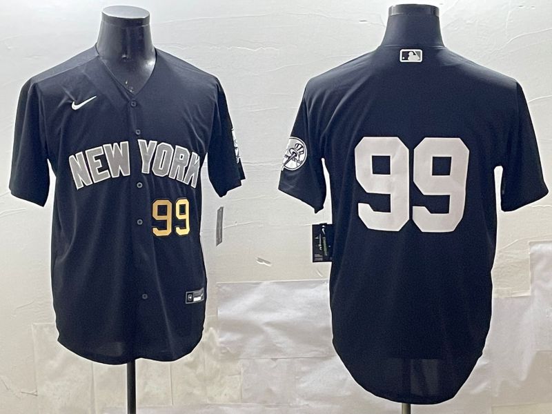 Men New York Yankees #99 No Name Black Game 2025 Nike MLB Jersey style 2->new york yankees->MLB Jersey